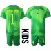 Cheap Brazil Alisson Becker #1 Goalkeeper Away Football Kit Children World Cup 2022 Short Sleeve (+ pants)